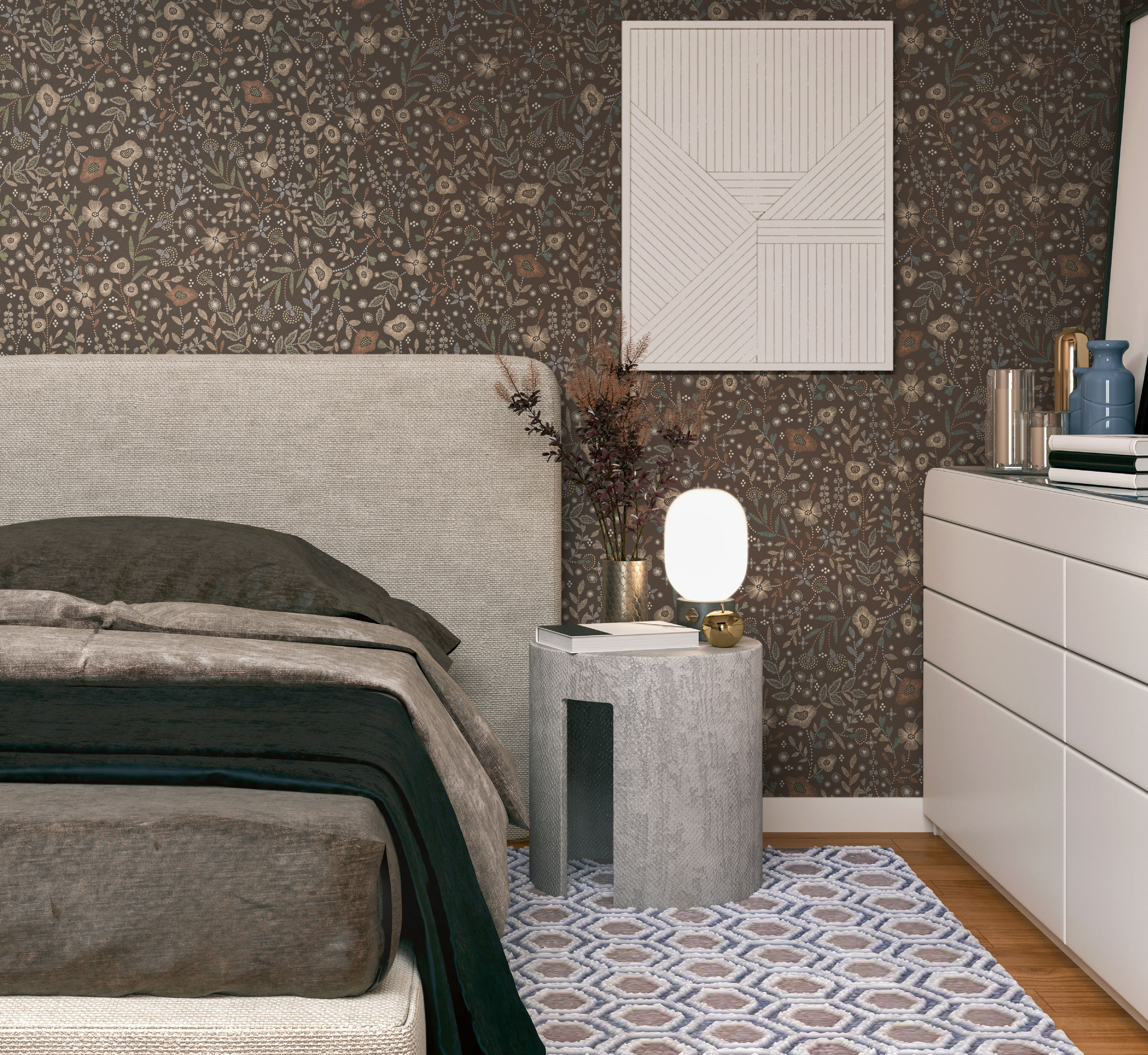 Обои Milassa Полинезия Тиаре PLZ4 010 10,05×1 фото в интерьере